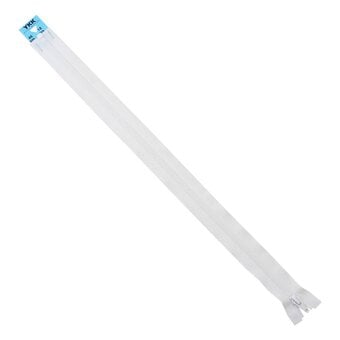 YKK White Nylon Open End Zip 46cm