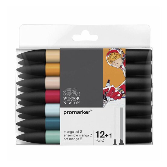 Winsor & Newton Promarkers Manga Set 2 12 Pack image number 2