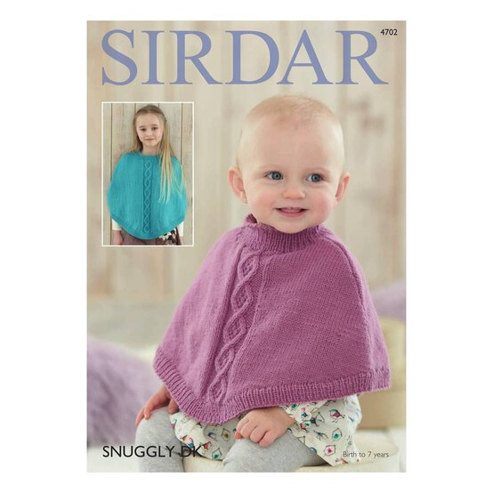 Sirdar Snuggly DK Ponchos Digital Pattern 4702 image number 1