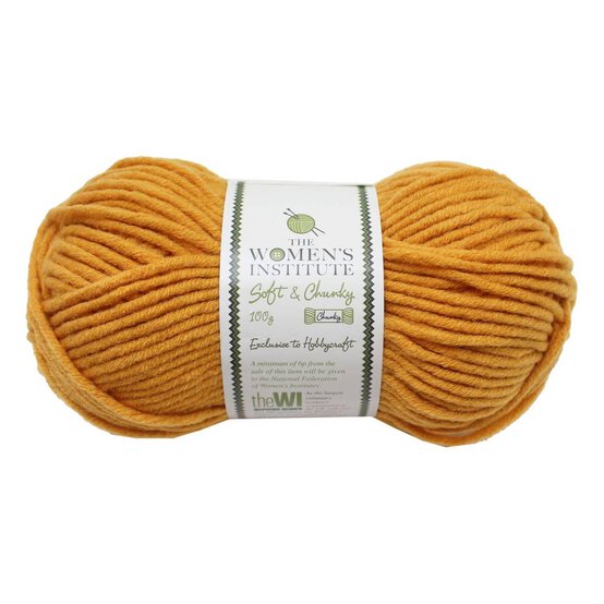 Women&rsquo;s Institute Mustard Soft and Chunky Yarn 100g