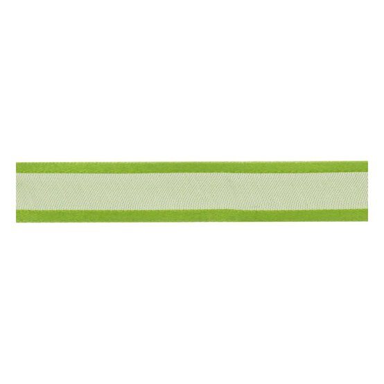 Lime Green Organza Satin Edged Ribbon 12mm x 5m image number 2