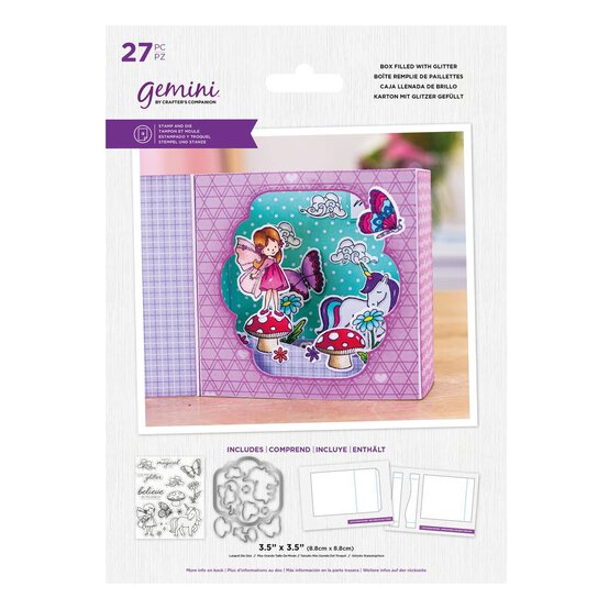 Gemini Box Filled with Glitter Stamp and Die Set 27 Pieces image number 1