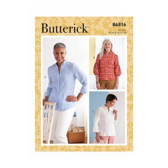 Butterick Women&rsquo;s Tops Sewing Pattern B6816 (6-14)