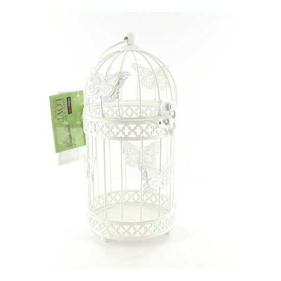 Cream Metal Birdcage 10cm x 23cm image number 2
