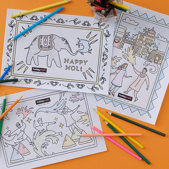 3 FREE Holi Colouring Downloads