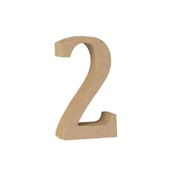 MDF Wooden Number 2 8cm