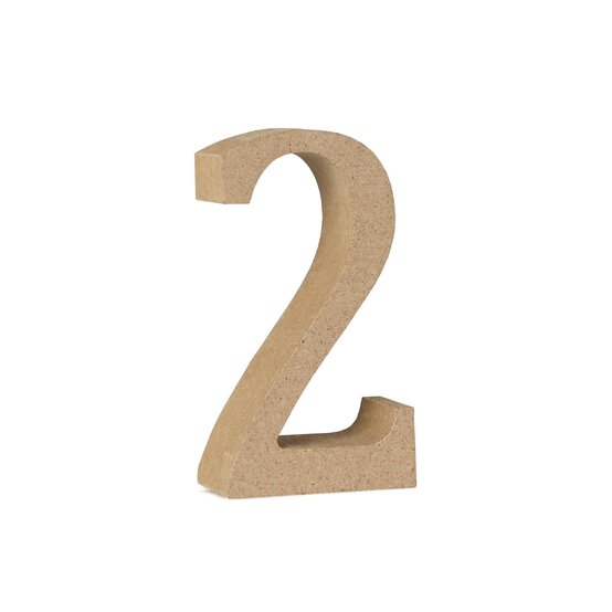 MDF Wooden Number 2 8cm image number 1