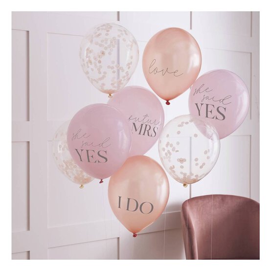 Ginger Ray Slogan and Confetti Hen Party Balloons 8 Pack image number 2