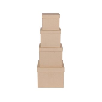 Decopatch Mache Square Nested Boxes 4 Pack