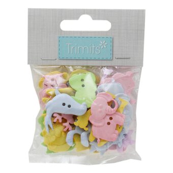 Trimits Pastel Safari Craft Buttons 20g