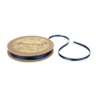 Navy Blue Double-Faced Satin Ribbon 3mm x 5m