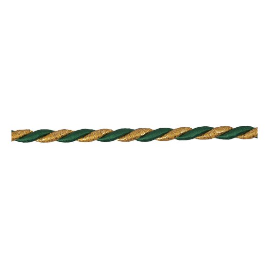 Green and Gold 6mm Cord Trim by the Metre image number 1