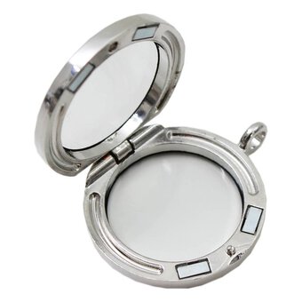 Silver Round Locket Pendant