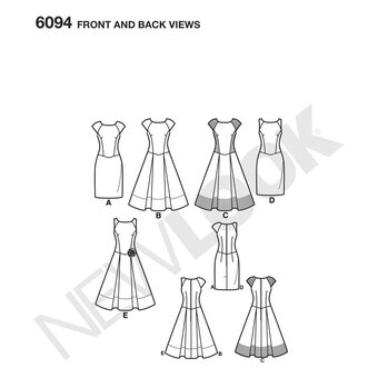 New Look Women's Dresses Sewing Pattern 6094