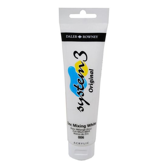 Daler-Rowney System3 Zinc Mixing White Acrylic Paint 150ml image number 1