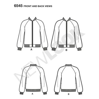 New Look Women's Flight Jacket Sewing Pattern 6545