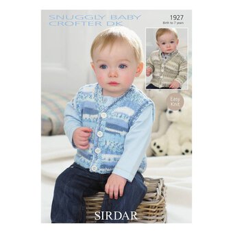 Sirdar Snuggly Baby Crofter DK Cardigan and Waistcoat Digital Pattern 1927