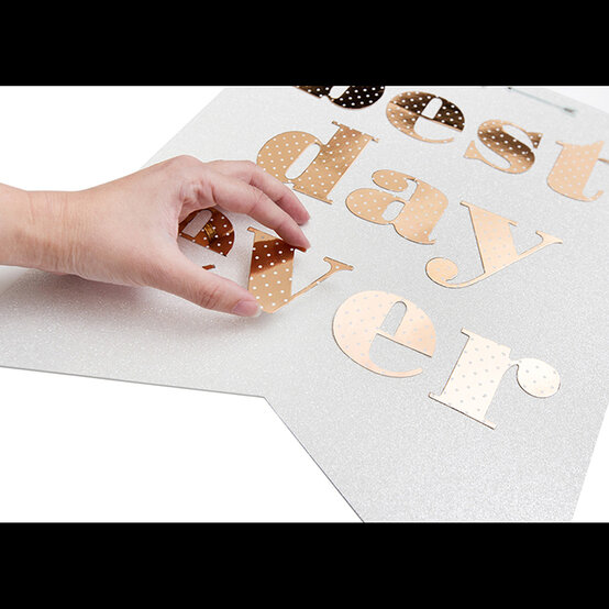 How to Make a Gold Foil Wedding Banner image number 1