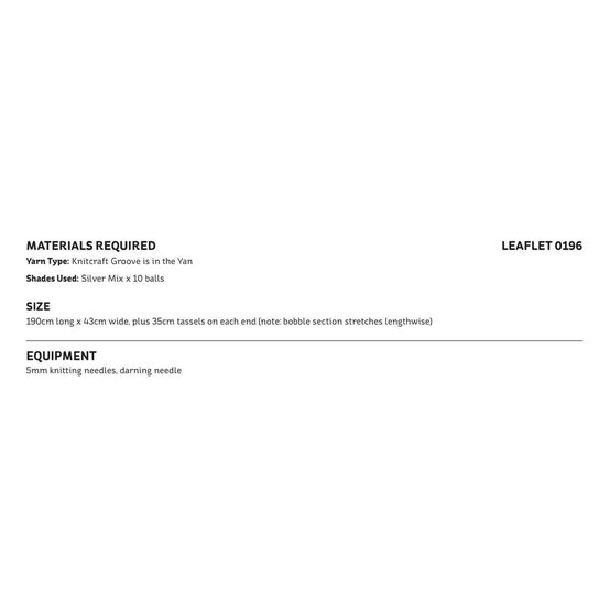 Knitcraft Bobble Scarf Digital Pattern 0196 image number 2