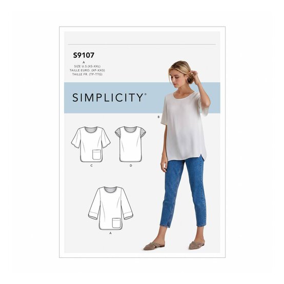 Simplicity Women&rsquo;s Top Sewing Pattern S9107 (XS-XXL) image number 1