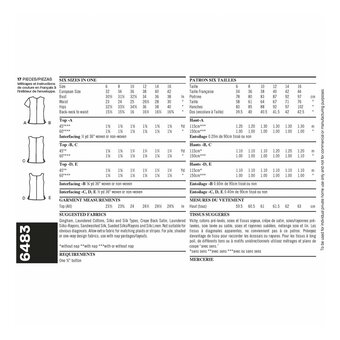 New Look Women&rsquo;s Tops Sewing Pattern 6483