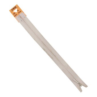 YKK Beige Concealed Zip 20cm