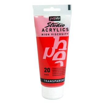 Pebeo Quinacridone Scarlet Studio Acrylic Paint 100ml