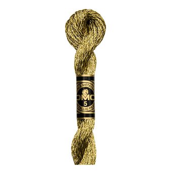 DMC Gold Metallic Cotton Pearl Thread Size 5 25m (5282)