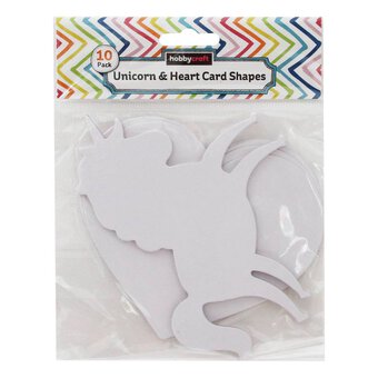Unicorn and Heart Card Shapes 10 Pack