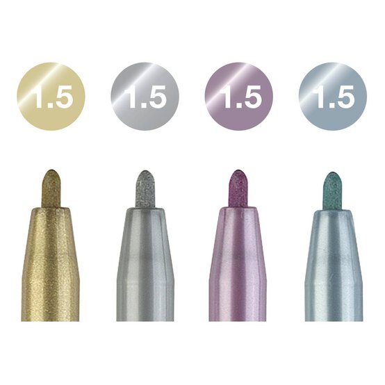 Faber-Castell Metallic Pitt Artist Pens 4 Pack image number 2