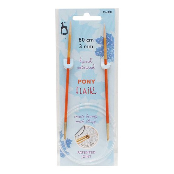 Pony Flair Circular Knitting Needles 80cm 3mm image number 2