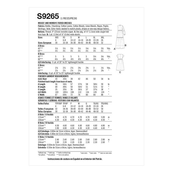 Simplicity Tiered Dress Sewing Pattern S9265 (XXS-XXL) image number 2