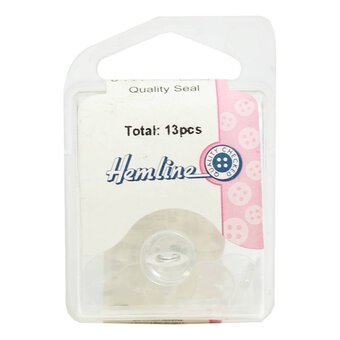 Hemline Clear Basic Fish Eye Button 13 Pack