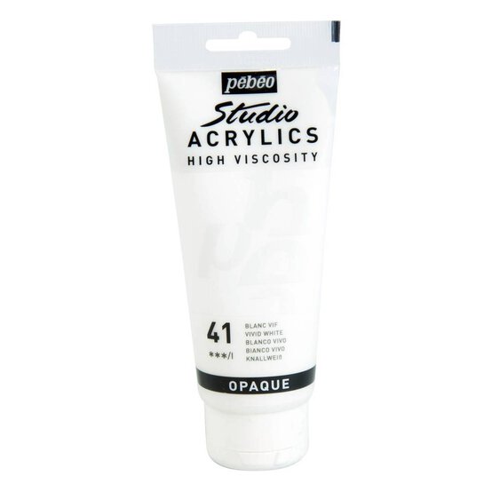 Pebeo Vivid White Studio Acrylic Paint 100ml image number 1