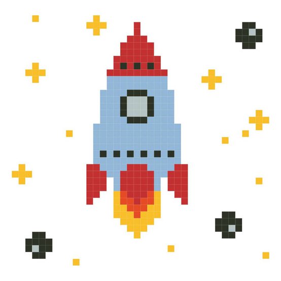 FREE PATTERN DMC Rocket Ship Cross Stitch 0240 image number 1