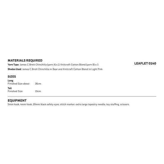 Knitcraft Chikira the Cuddly Chinchilla Digital Pattern 0140 image number 2