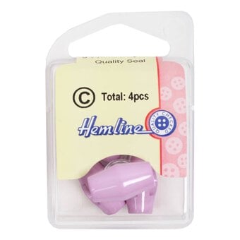 Hemline Purple Basic Barrel Button 4 Pack
