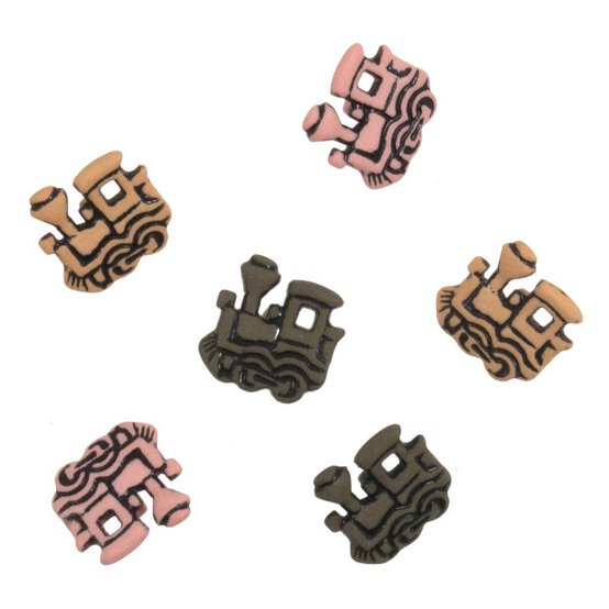 Trimits Train Craft Buttons 6 Pieces image number 1