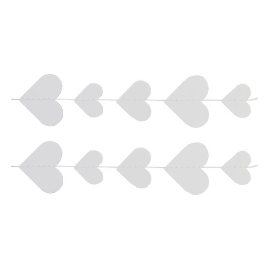 Bare Basics White Heart Mini Bunting 3m image number 1