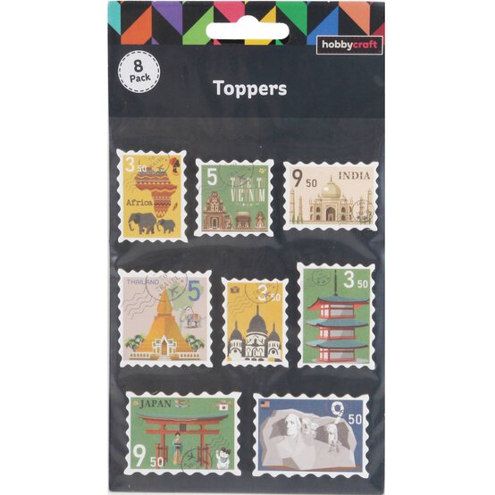 Travel Stamp Chipboard Stickers 8 Pack image number 3