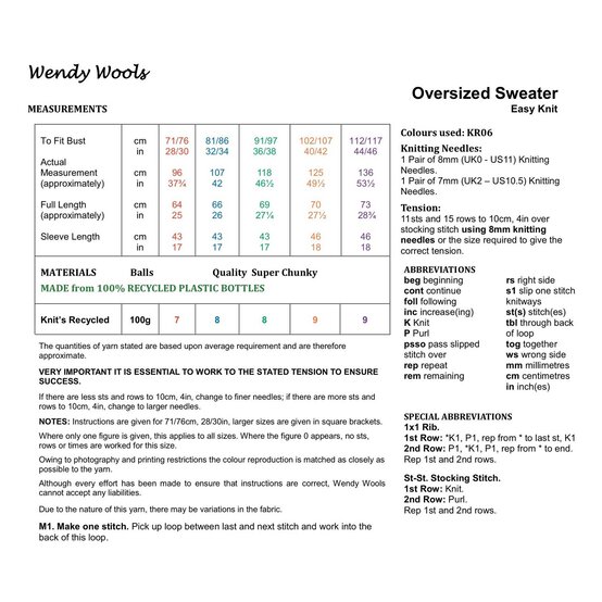 Wendy Recycled Oversized Sweater Pattern 7001 image number 2