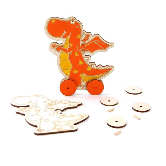 Make Your Own Wooden Dinosaur Racer 2 Pack image number 1