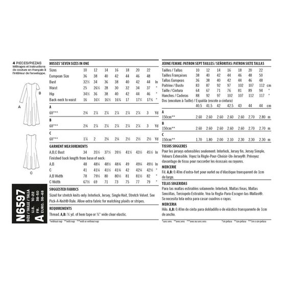 New Look Women's Knit Dress Sewing Pattern N6597 image number 2