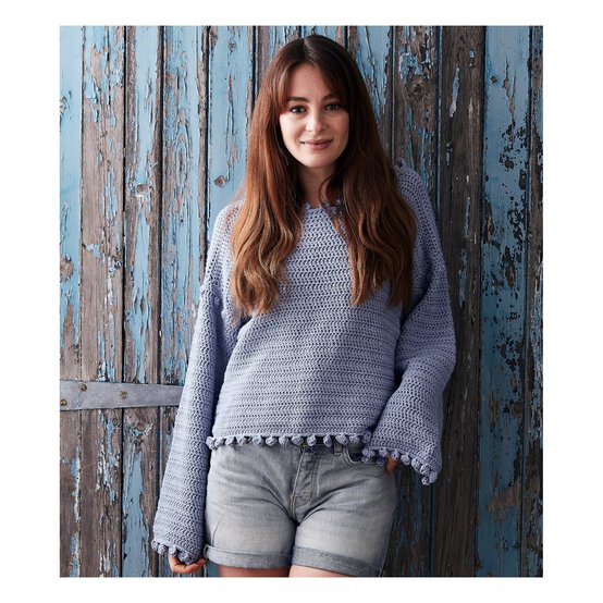 Knitcraft Bobble Trim Crochet Jumper Digital Pattern 0182 image number 2