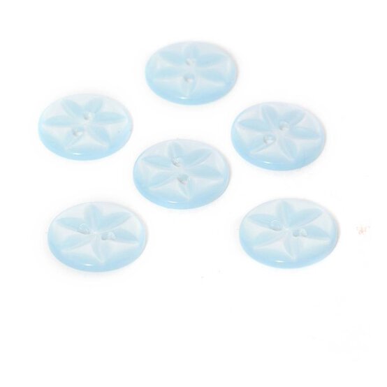 Hemline  Baby Blue Basic Star Button 6 Pack image number 1