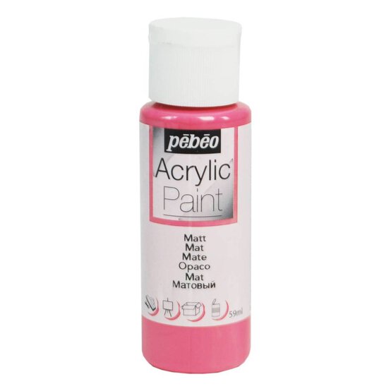 Pebeo Fuchsia Matt Acrylic Craft Paint 59ml image number 1