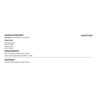 Knitcraft Macrame Star Placemats and Table Runner Digital Pattern 0207