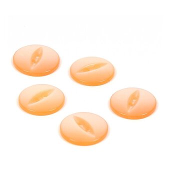 Hemline Orange Basic Fish Eye Button 5 Pack