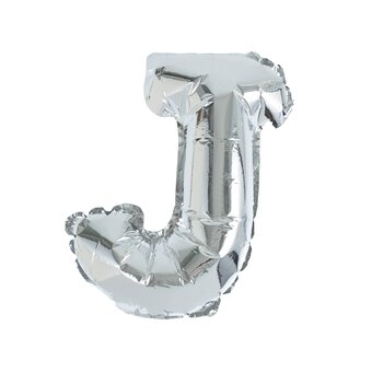 Silver Foil Letter J Balloon
