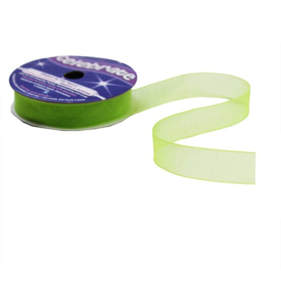 Lime Organdie Ribbon 12mm x 6m image number 3